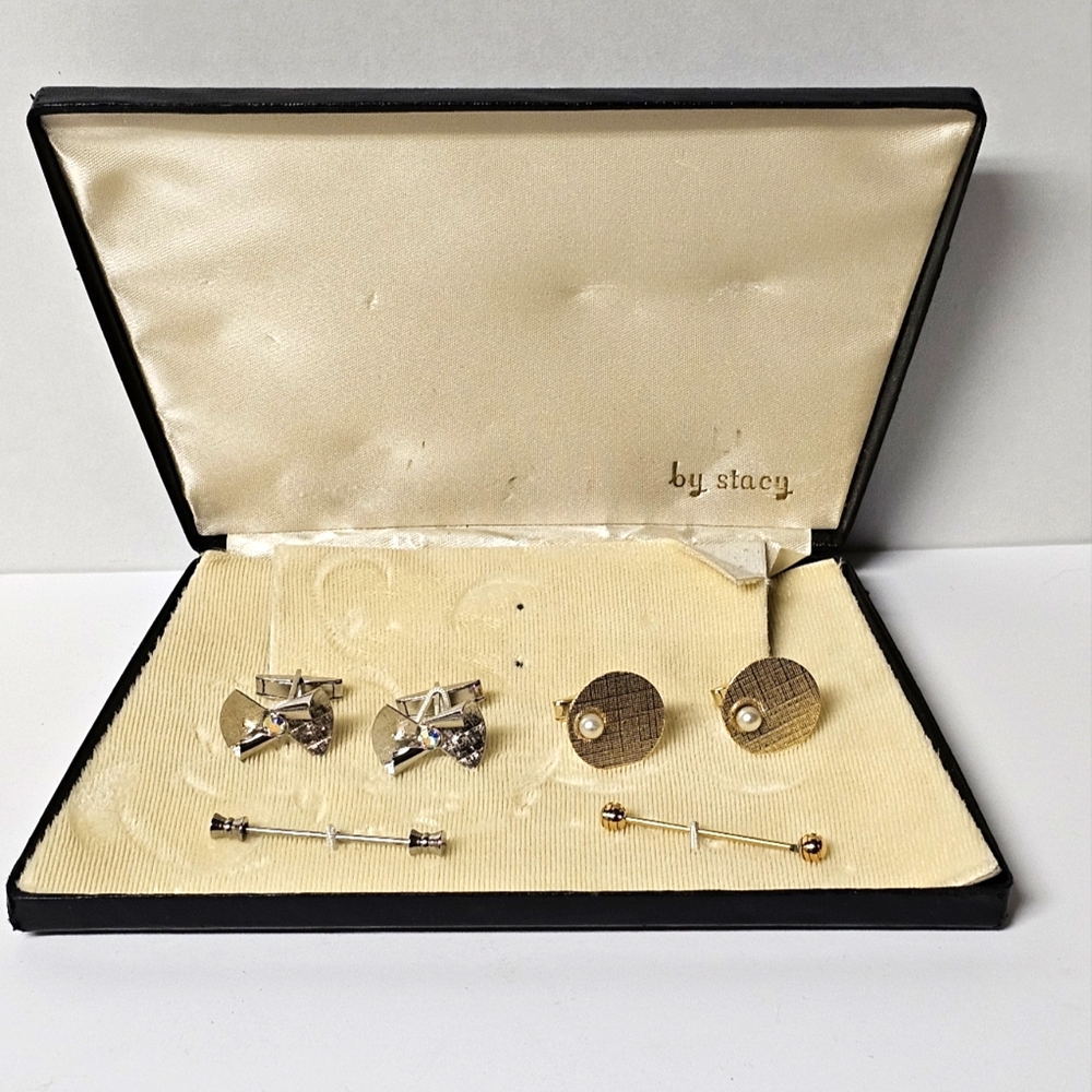 Vintage Men's Jewelry by Stacy Cufflinks & Tie Bars
